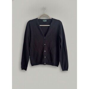 Ralph Lauren’s  Black Knit Cotton Cardigan Sweater Womens M